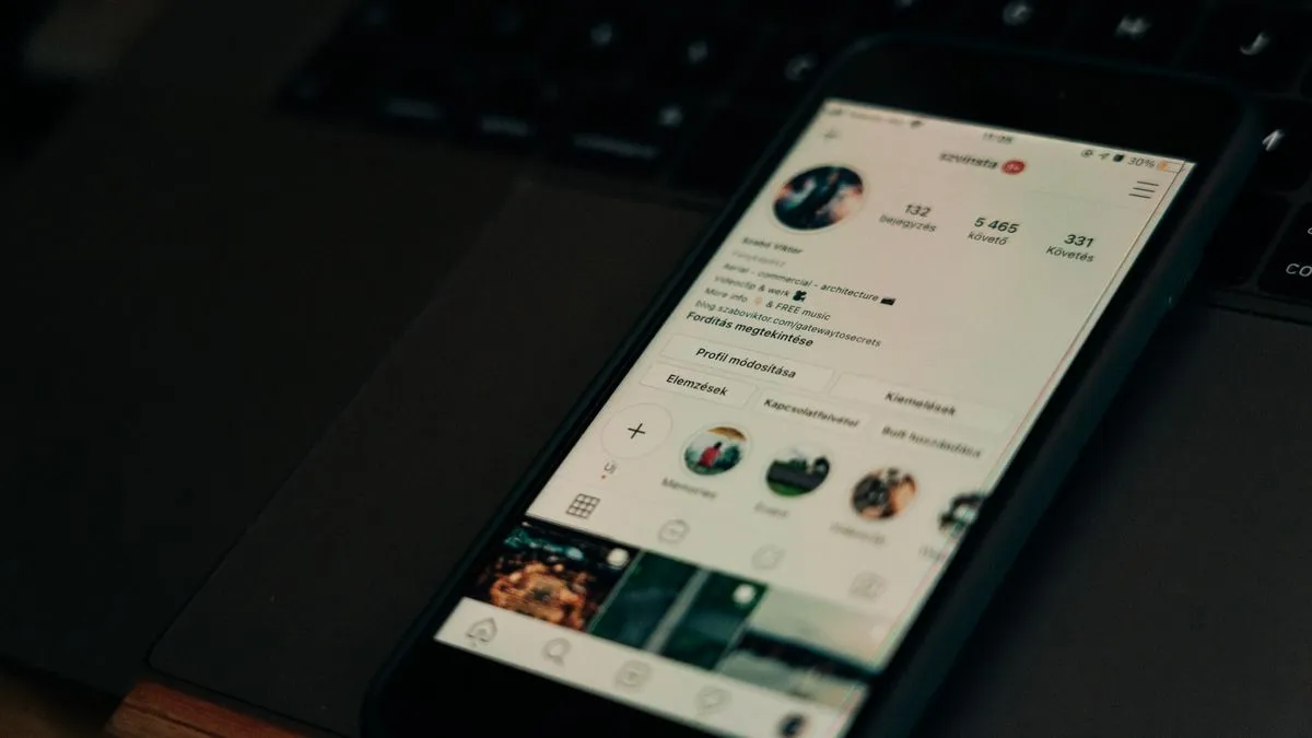 Smartphone showing social media content for a local brand